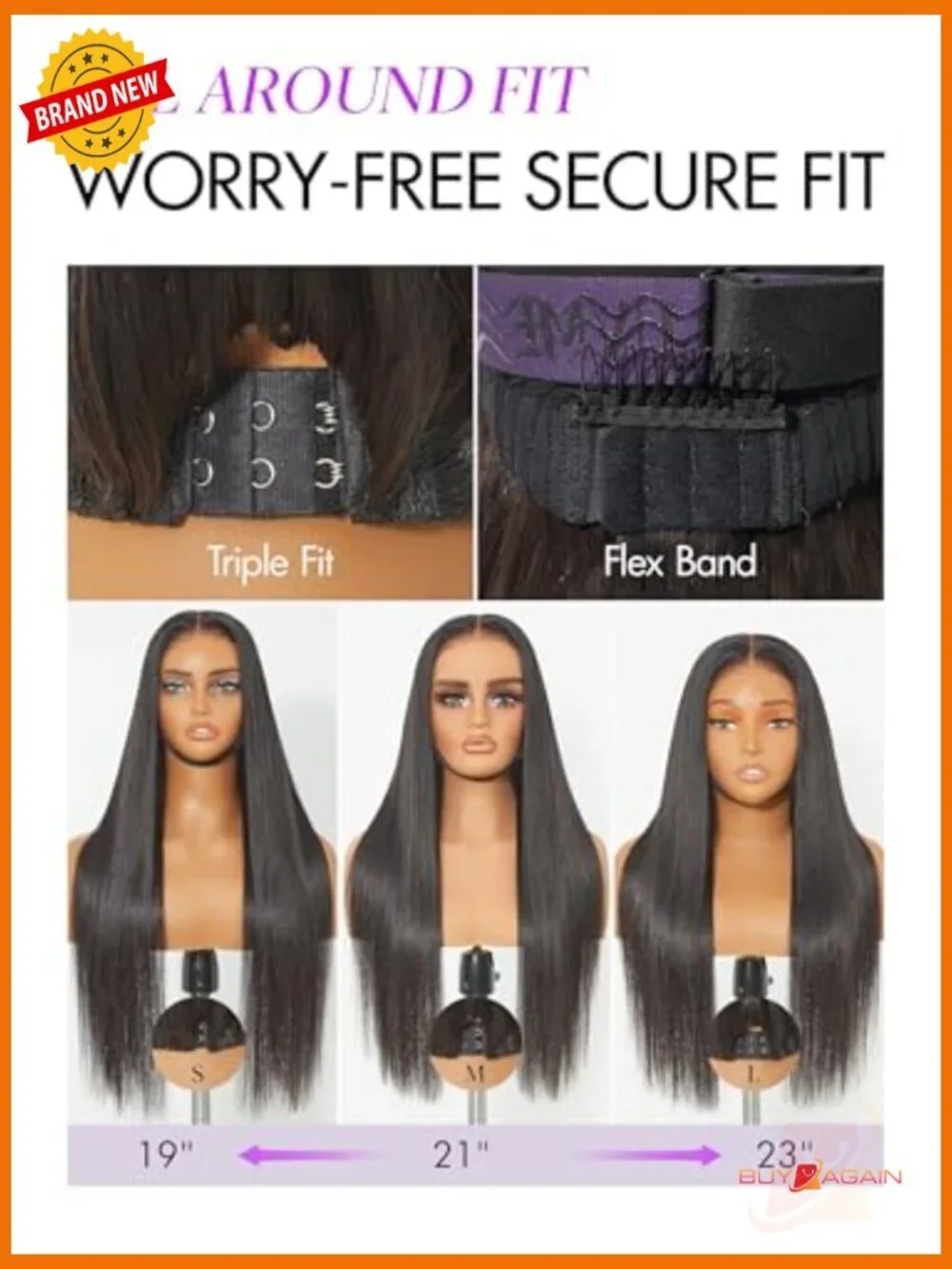 200% Density HD Lace Front Wig Straight Human Hair Pre-Plucked Glueless 20
